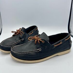 Polo Ralph Lauren Barnard Blue Leather Boat Shoes
